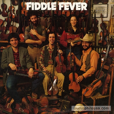 Fiddle Fever album cover, 1981: Russ, Evan Stover, Matt Glaser, Molly Mason, Jay Ungar